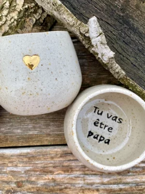 Tasse à message et au cœur d'or « Tu vas être papa »